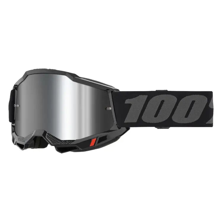 100% Accuri 2 Goggles - Black Mirror Silver Lens - 50014-00038