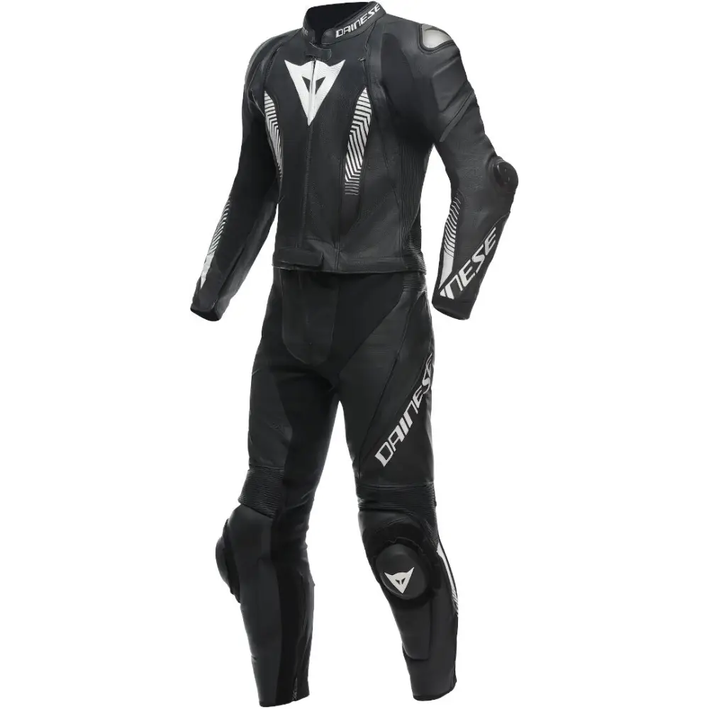 Dainese Laguna Seca 5 2-Piece Motorcycle Leather Suit Black/White