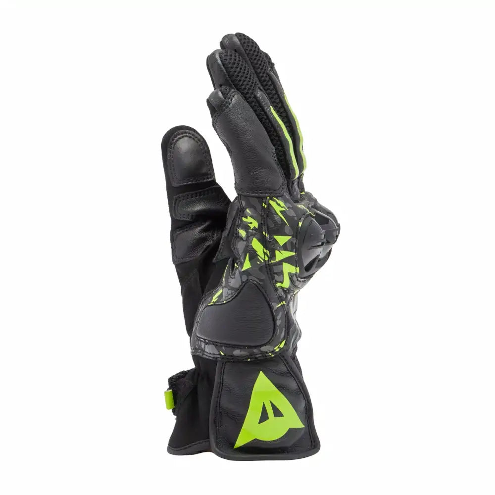 Dainese MIG 3 Unisex Leather Gloves Black/Anthracite/Yellow Fluo - Gloves