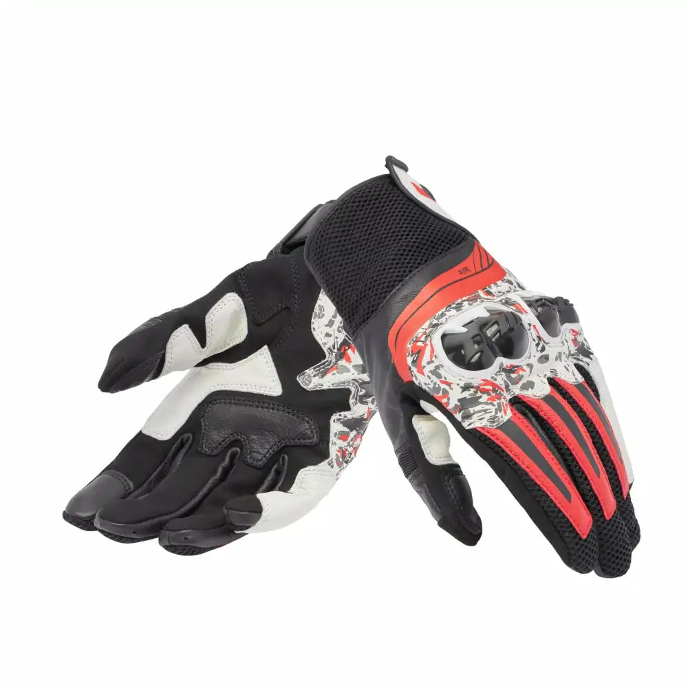 Dainese MIG 3 Unisex Leather Gloves Black/Red Spray/White - 3XS - Gloves