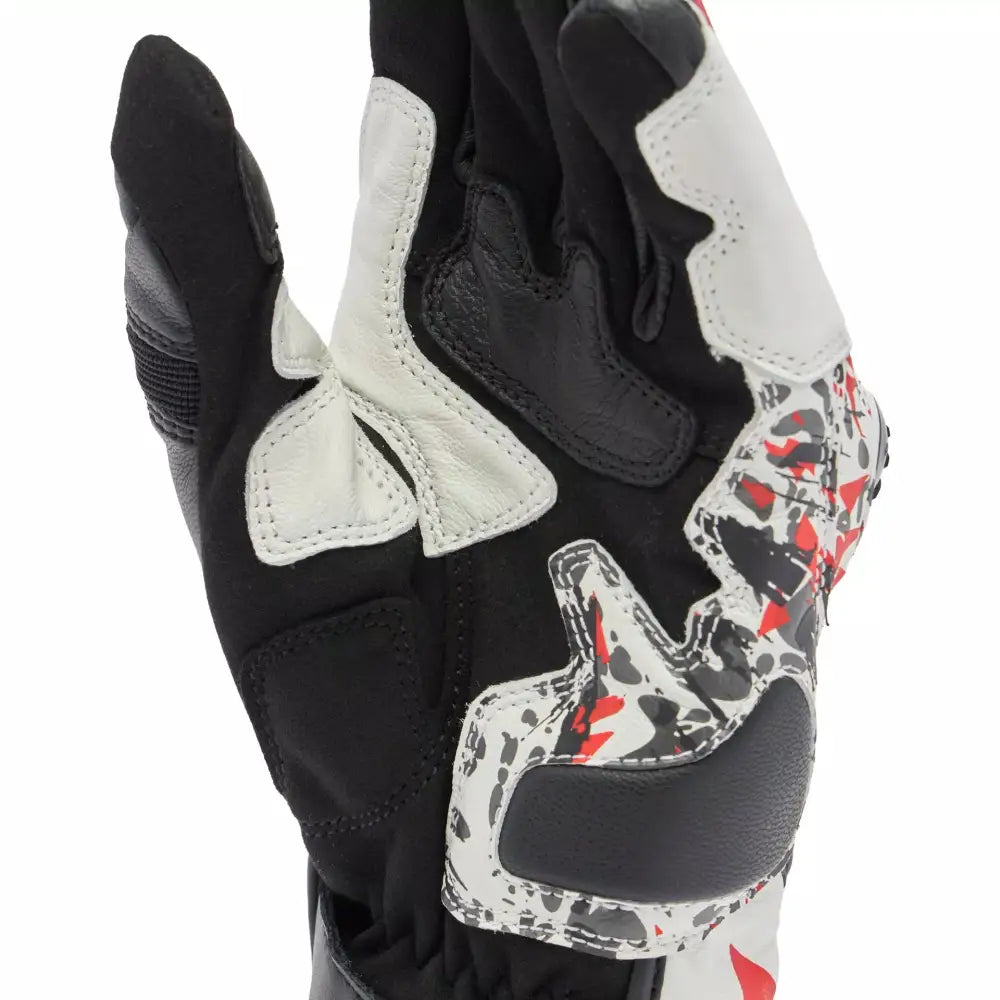 Dainese MIG 3 Unisex Leather Gloves Black/Red Spray/White - Gloves