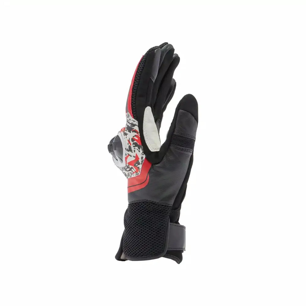 Dainese MIG 3 Unisex Leather Gloves Black/Red Spray/White - Gloves
