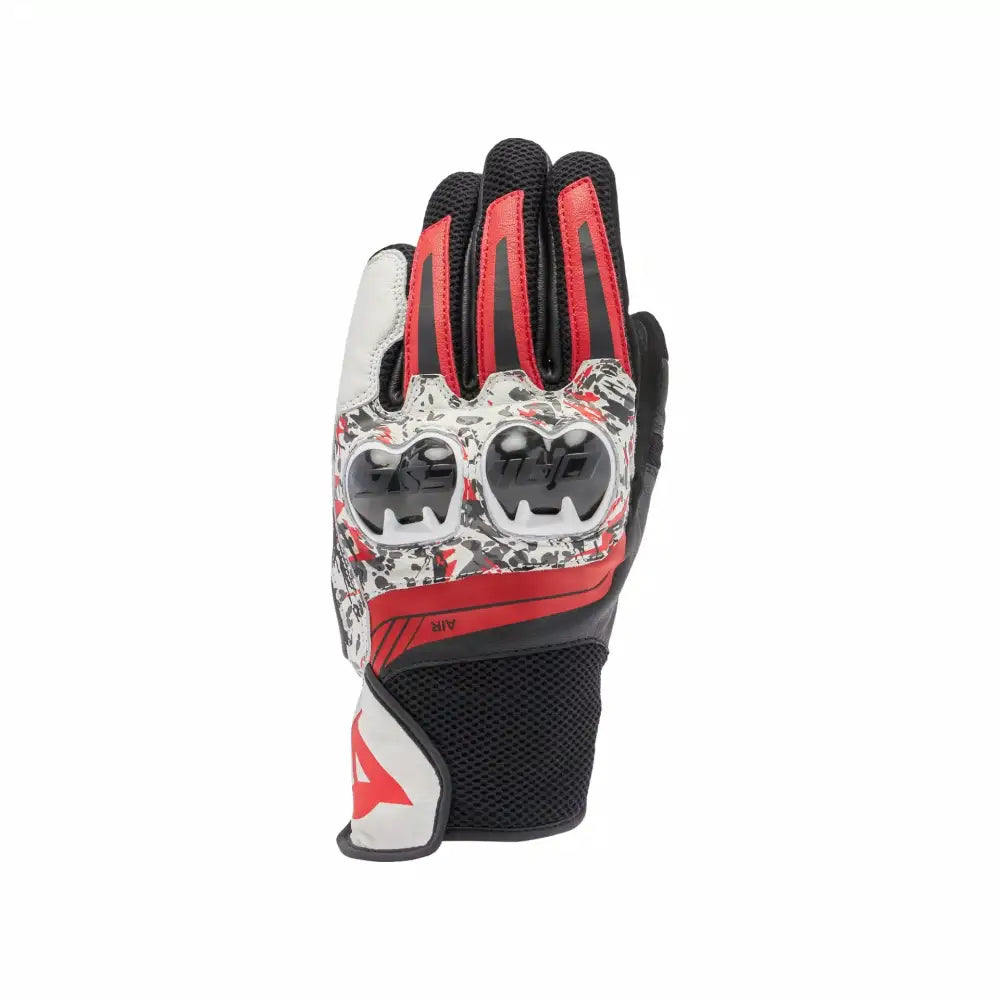 Dainese MIG 3 Unisex Leather Gloves Black/Red Spray/White - Gloves