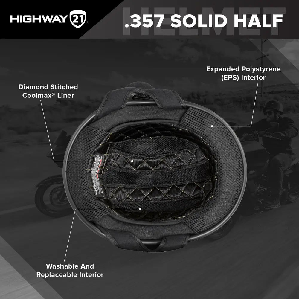 Highway 21.357 Solid Half Helmet Matte Black