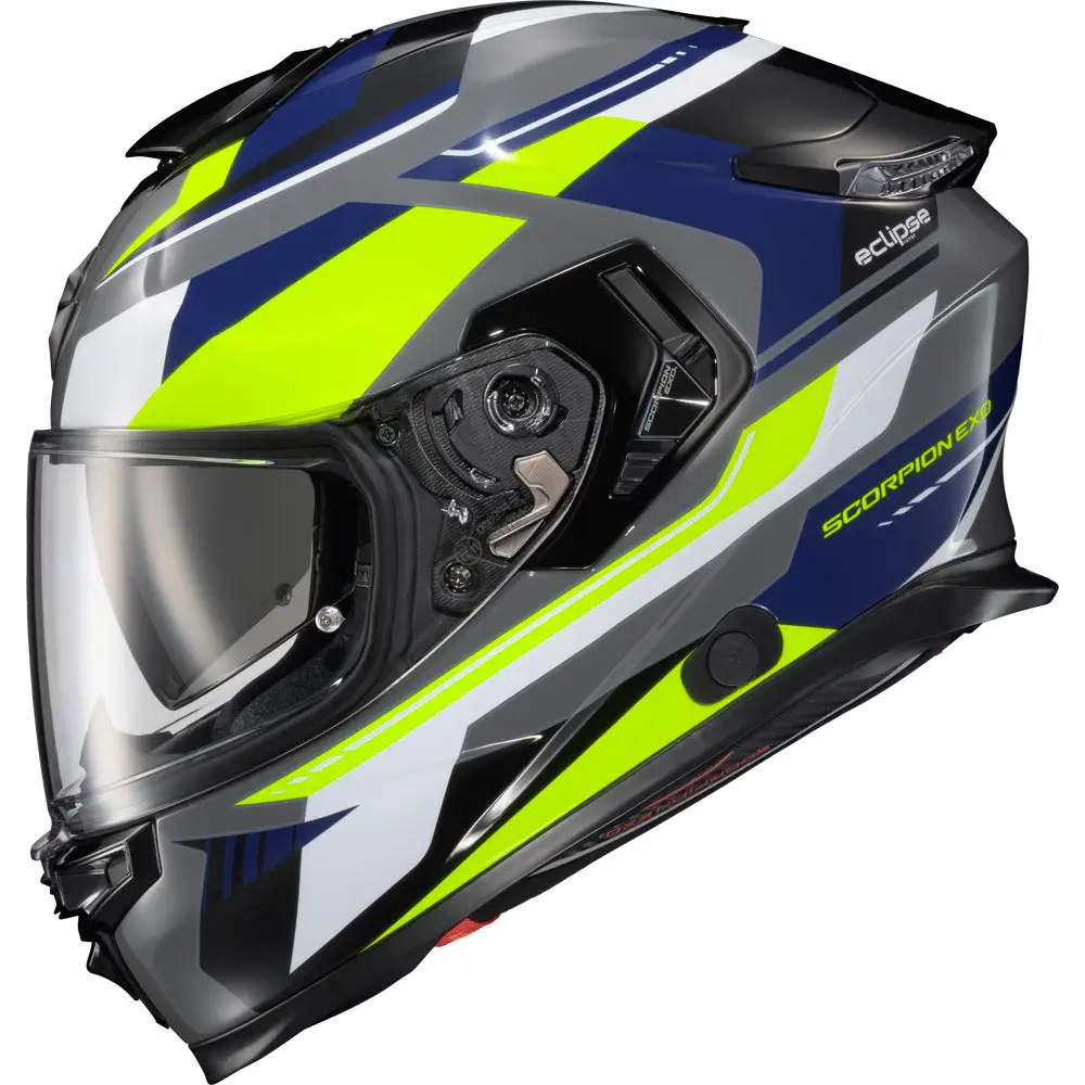 Scorpion EXO-Eclipse Helmet Lunar Grey/Hi-Vis/Blue