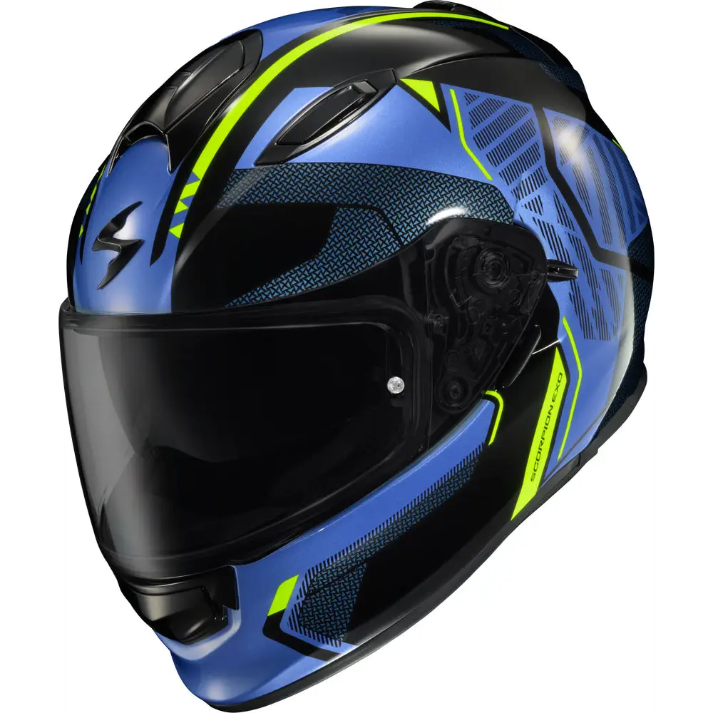 Scorpion EXO Ryzer Switch Helmet Blue/Hi-Viz