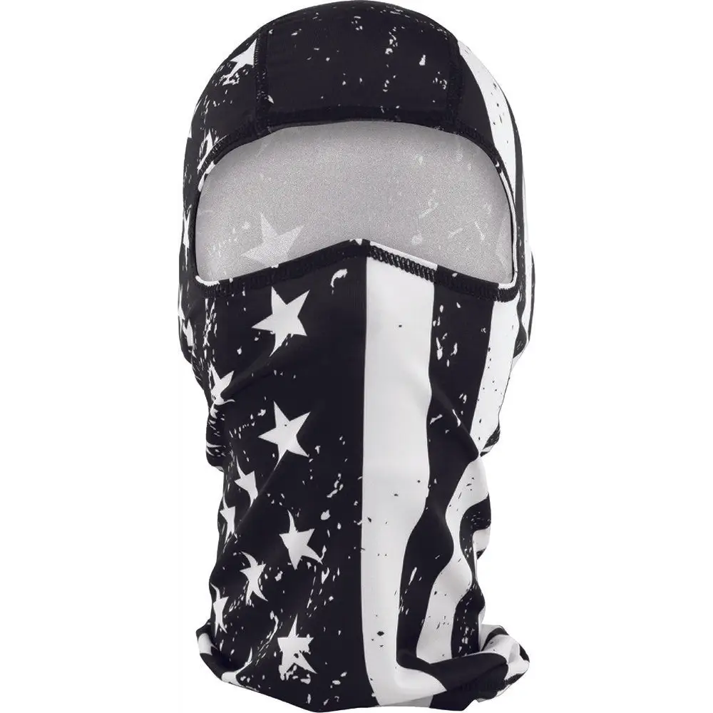 ZAN Headgear Polyester Balaclava - Black White Flag - WBP091