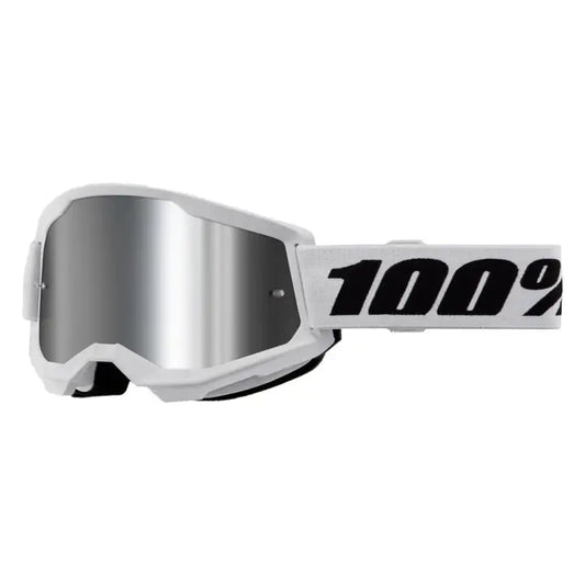 100% Strata 2 Goggles - White Mirror Silver Lens - Goggles