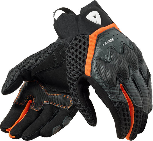 REV'IT! Veloz Gloves, Black/Orange