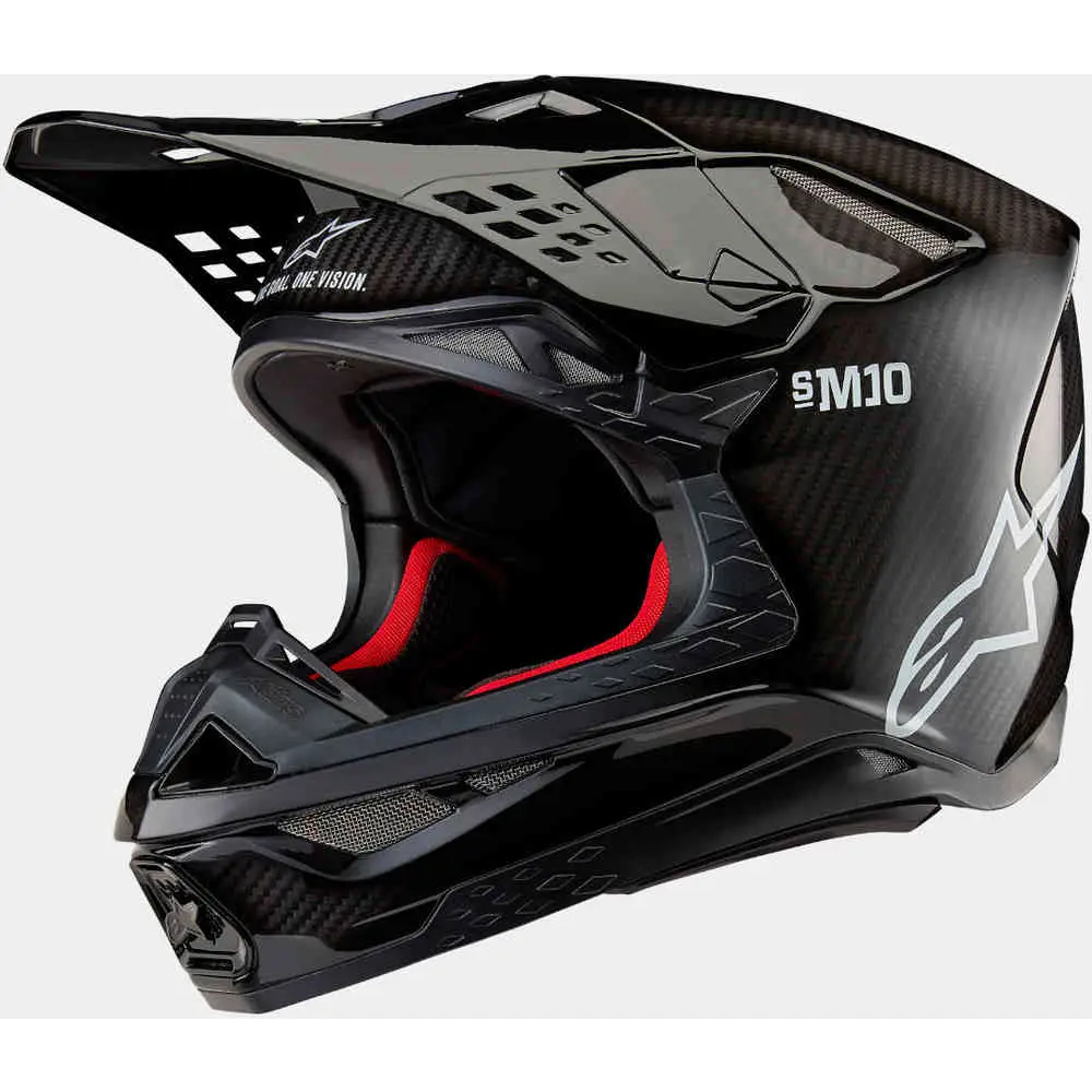 Alpinestars Supertech M10 Solid Helmet Black Glossy/Carbon