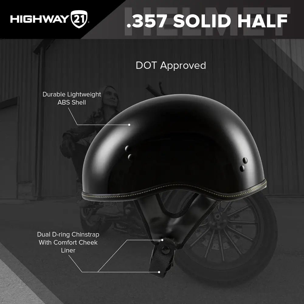 Highway 21.357 Solid Half Helmet Matte Black