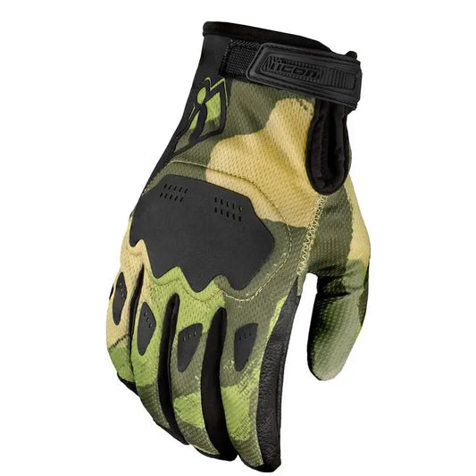 Icon Hooligan Magnacross Gloves Tan/Green