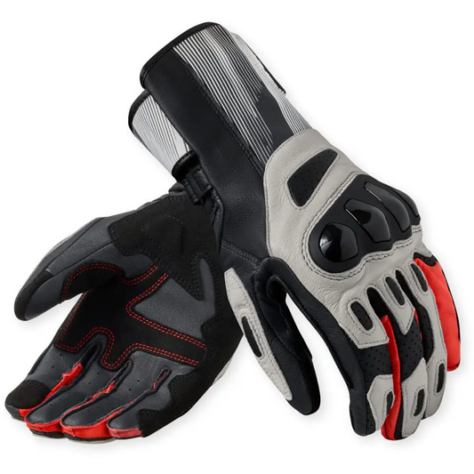 REV’IT! Metis 2 Gloves Light Grey/Neon Red